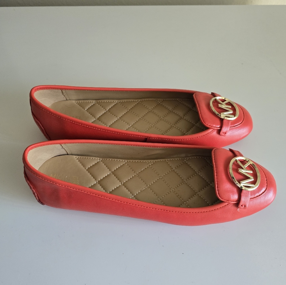 Michael Kors Coral and Gold Flats